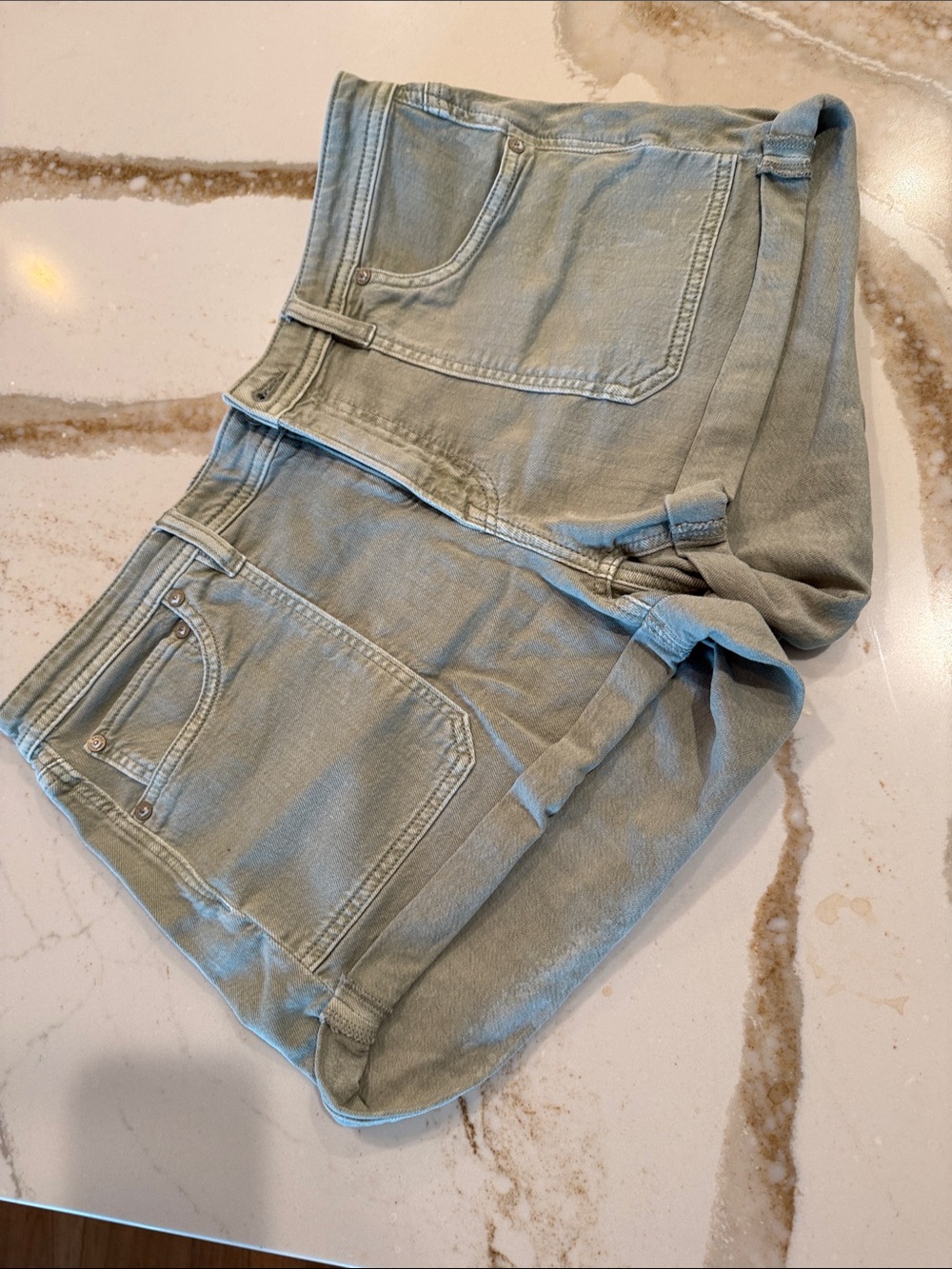 American Eagle Outfitters Light Green Denim Shorts
